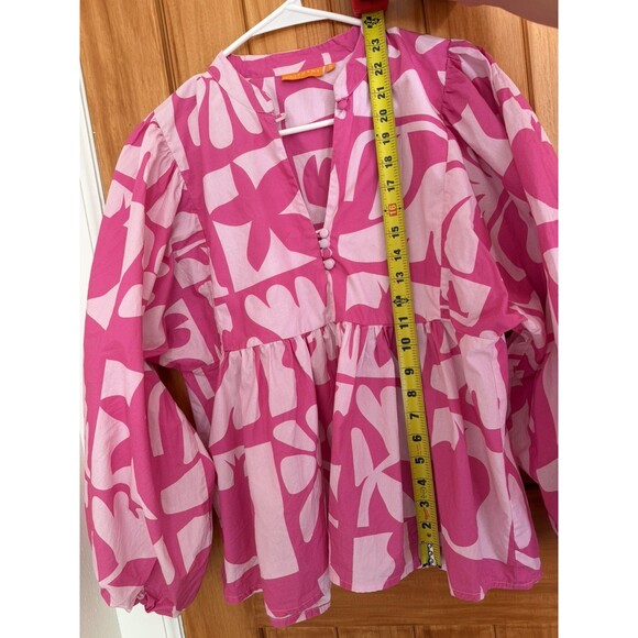 Tuckernuck | Oliphant Balloon Sleeve Blouse Twiggy Pink Size S - Picture 4 of 6